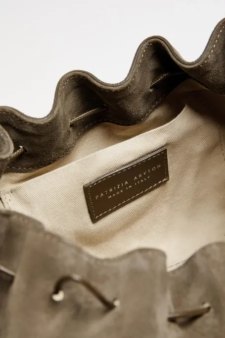 Geantă verde din piele întoarsă - Patrizia Aryton