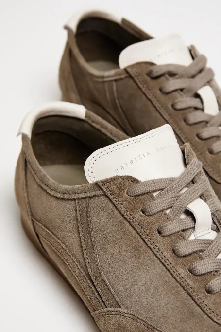 Sneakers verzi din piele întoarsă