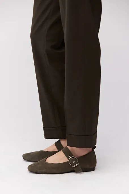 Balerini verzi din piele întoarsă