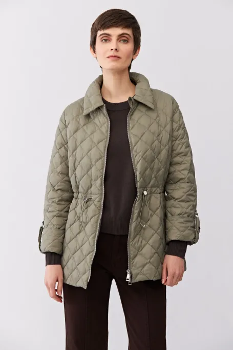 Geacă verde din puf cu guler - Patrizia Aryton