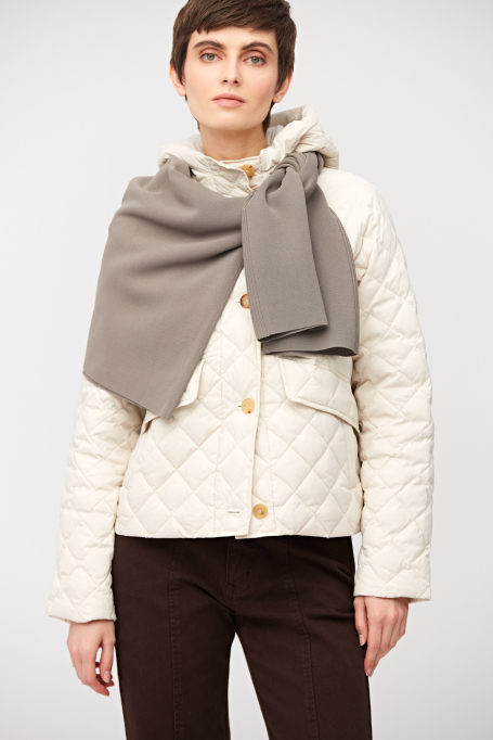 Geacă scurtă bej din puf cu glugă - Patrizia Aryton