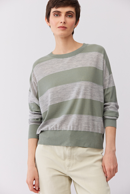 Bluză în dungi cu cașmir și mătase - Patrizia Aryton