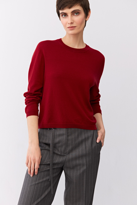 Bluză roșie din lână merinos - Patrizia Aryton