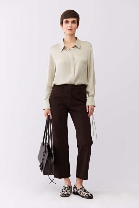 Bluză din mătase cu legătură la manșetă. - Patrizia Aryton