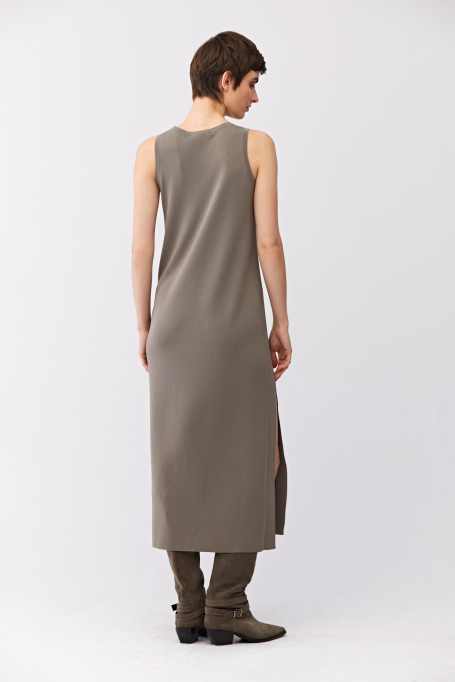 Rochie midi verde din tricot