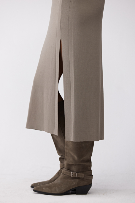 Rochie midi verde din tricot