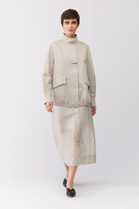 Fustă transparentă cu adaos de mătase