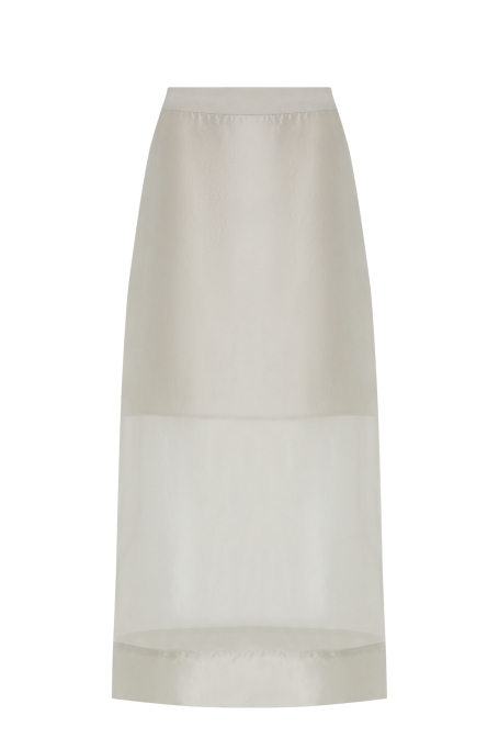 Fustă transparentă cu adaos de mătase