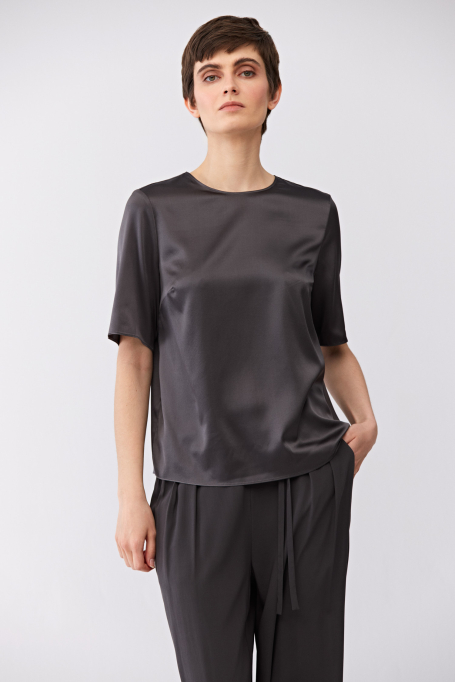 Bluză gri din mătase