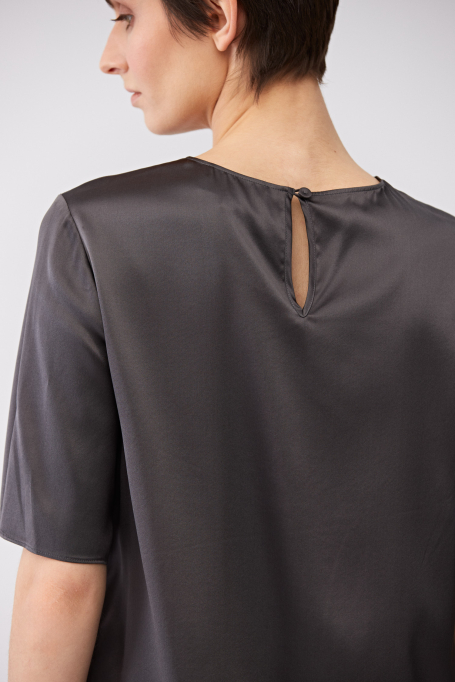 Bluză gri din mătase