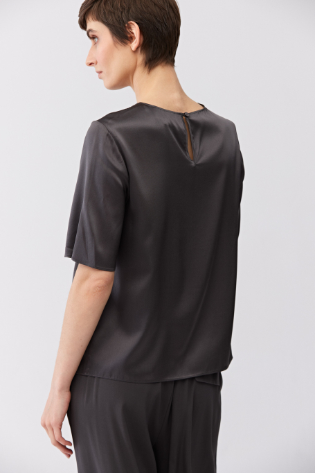 Bluză gri din mătase