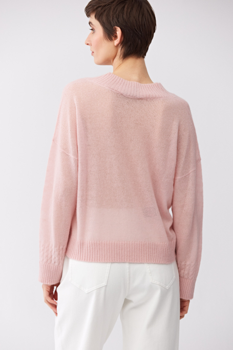 Pulover roz deschis din baby suri alpaca