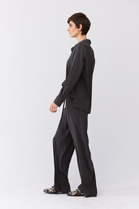 Cămașă gri din mătase