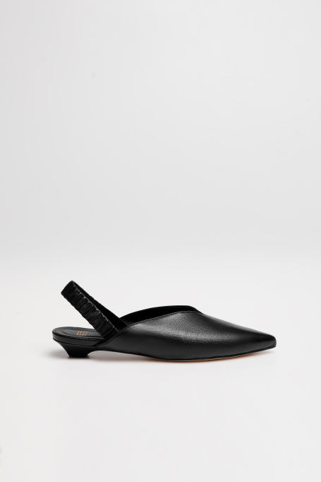 Pantofi slingback negri din piele