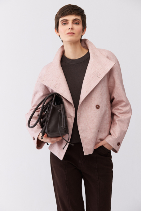 Pulover maro din lână merinos