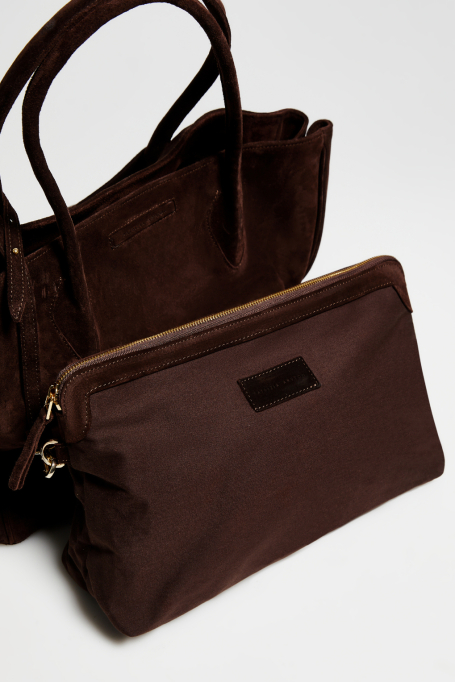 Geantă shopper mare din piele întoarsă