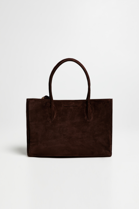 Geantă shopper mare din piele întoarsă