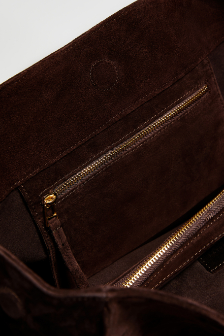 Geantă shopper mare din piele întoarsă