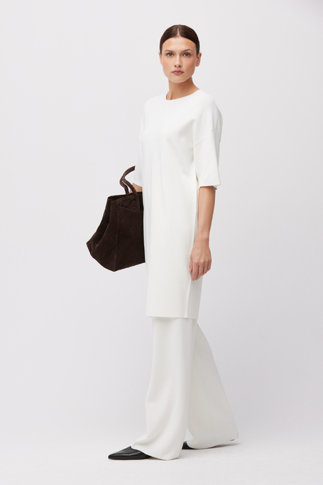 Rochie albă lejeră din tricot