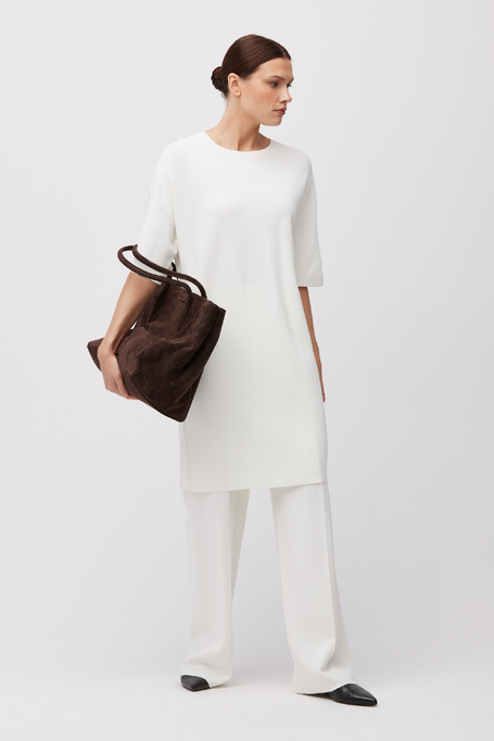 Rochie albă lejeră din tricot