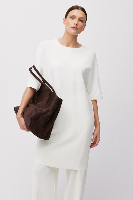 Rochie albă lejeră din tricot