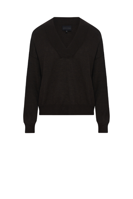 Bluză maro cu lână de yak