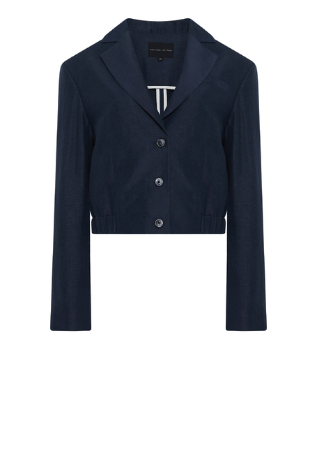 Sacou bleumarin cu un rând de nasturi din lână și in Sacou bleumarin cu un rând de nasturi din lână și in