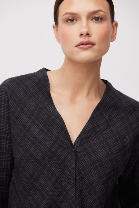 Bluză din in în carouri