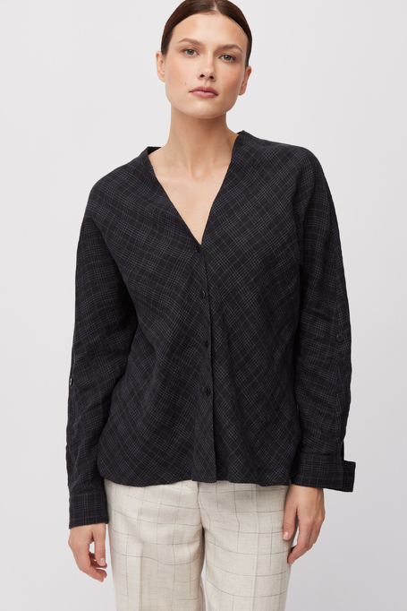 Bluză din in în carouri