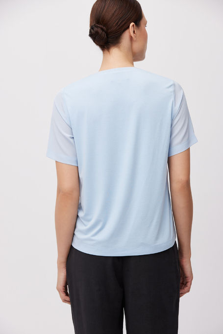 Bluză albastră Brigette cu mătase albastru