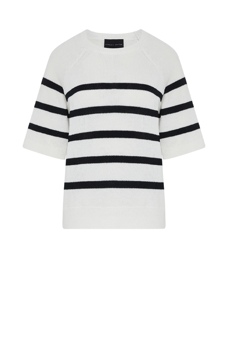 Pulover în dungi cu mânecă scurtă