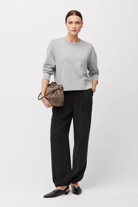 Bluză gri din bumbac și mătase