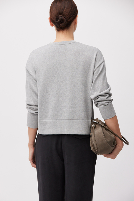 Bluză gri din bumbac și mătase