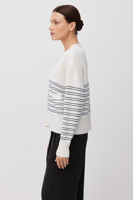 Cardigan în dungi din lână merinos