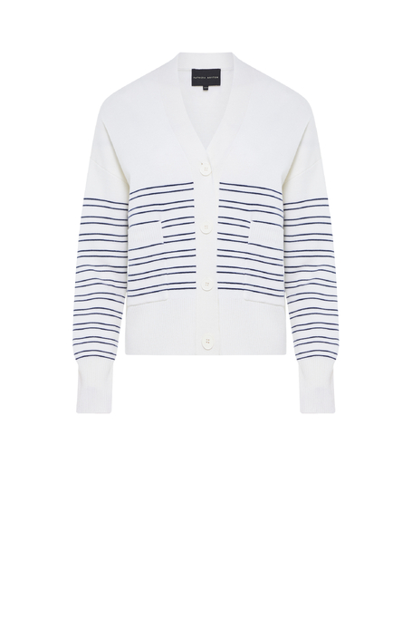 Cardigan în dungi din lână merinos