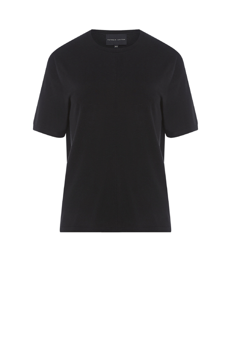 Bluză neagră cu lyocell și cașmir