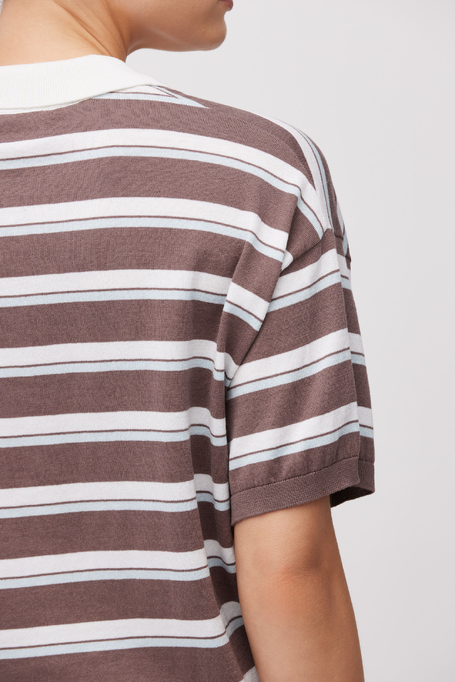 Bluză în dungi cu guler polo