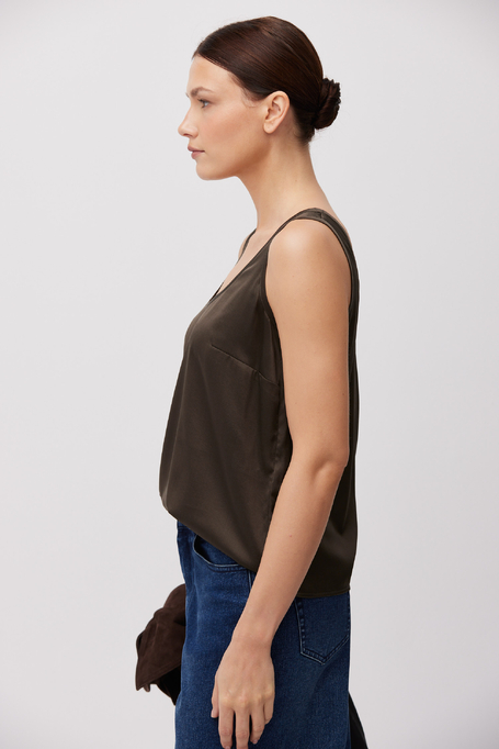 Top verde din mătase