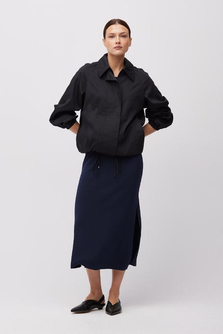 Jachetă bomber neagră cu mătase