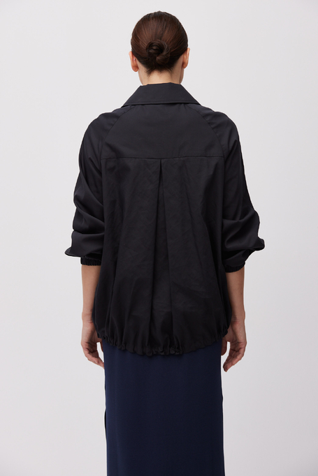 Jachetă bomber neagră cu mătase