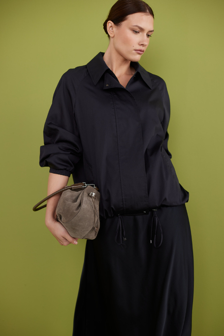 Jachetă bomber neagră cu mătase