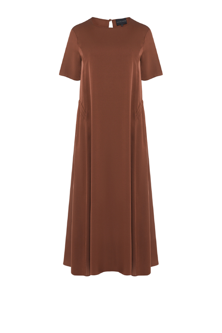 Rochie maro din mătase maro