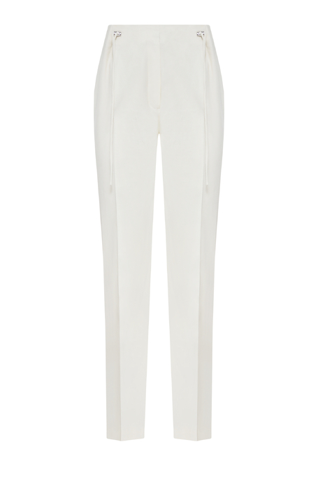 Pantaloni albi cu in alb