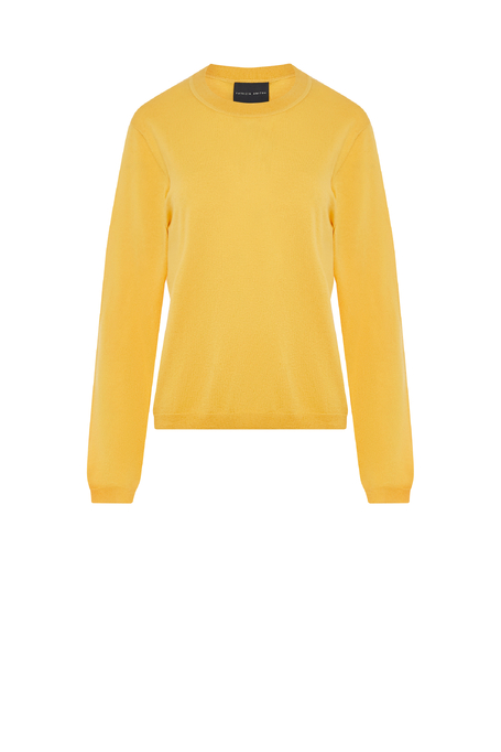 Bluză galbenă din lână merinos cu mânecă lungă - Patrizia Aryton