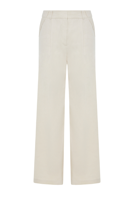 Pantaloni bej largi cu in - Patrizia Aryton