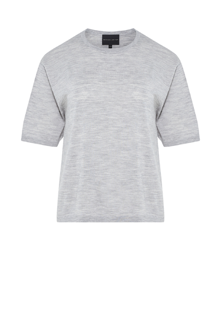 Bluză gri cu mătase și cașmir gri