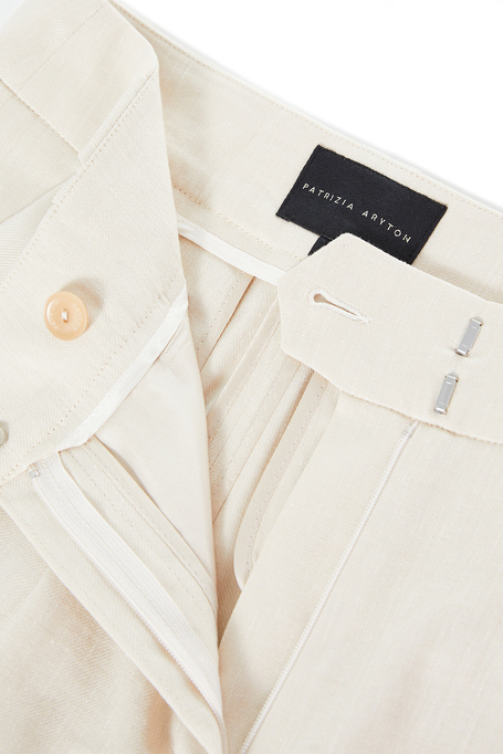 Pantaloni bej largi cu in - Patrizia Aryton