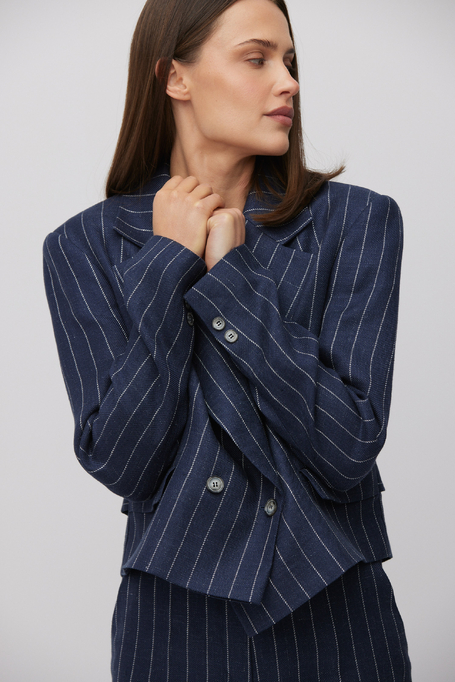 Sacou bleumarin în dungi tenis marină