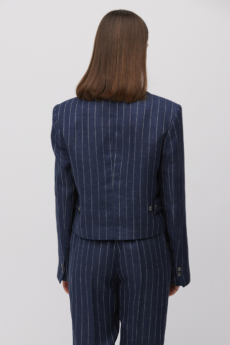 Sacou bleumarin în dungi tenis marină