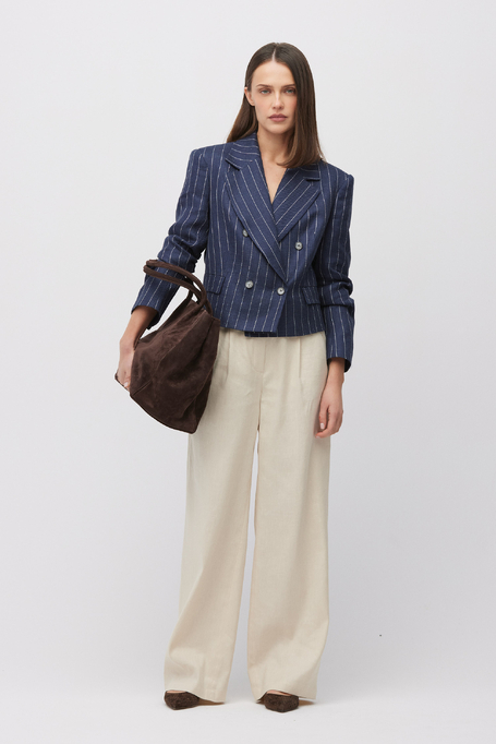 Sacou bleumarin în dungi tenis marină